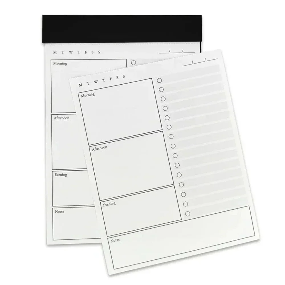 Pen+Gear Undated Daily Planner Pad, Black, 60 Sheets, 5.8 in x 8.3 in